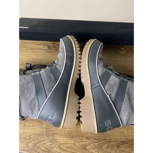 Sorel Boots Womens Size 7 Tivoli II Gray Suede Faux Fur Waterproof Snow - Picture 6 of 13